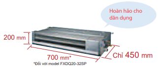 Thiết kế - Máy lạnh trung tâm VRV IV S Daikin Giấu trần nối ống gió dạng mỏng FXDQ-PD/ND